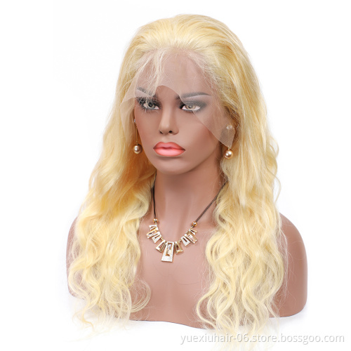 Body Wave Virgin Human Hair Lace Front Wigs 13*6 613 Blonde Lace Wig
